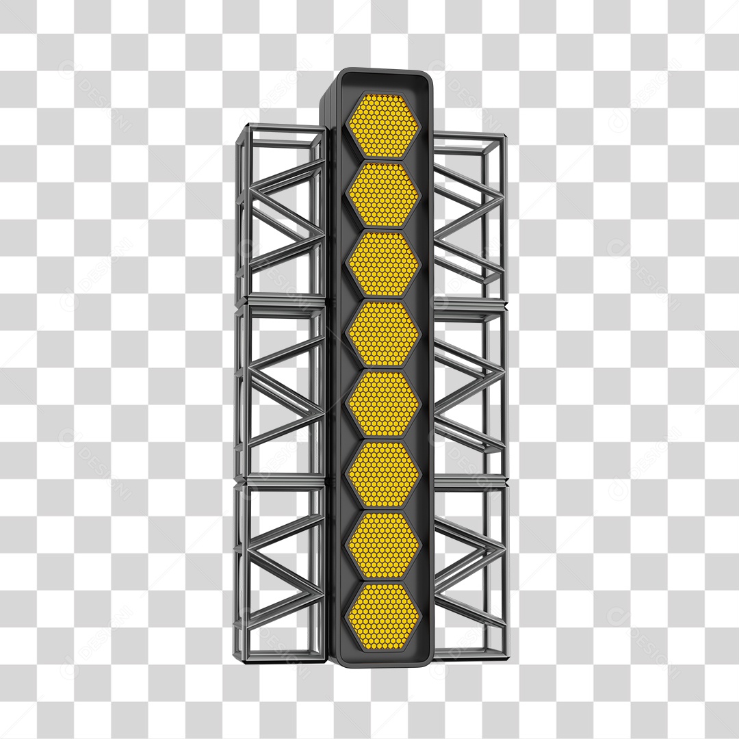 Refletores de Luzes Led Elemento 3D Para Composição PNG Transparente
