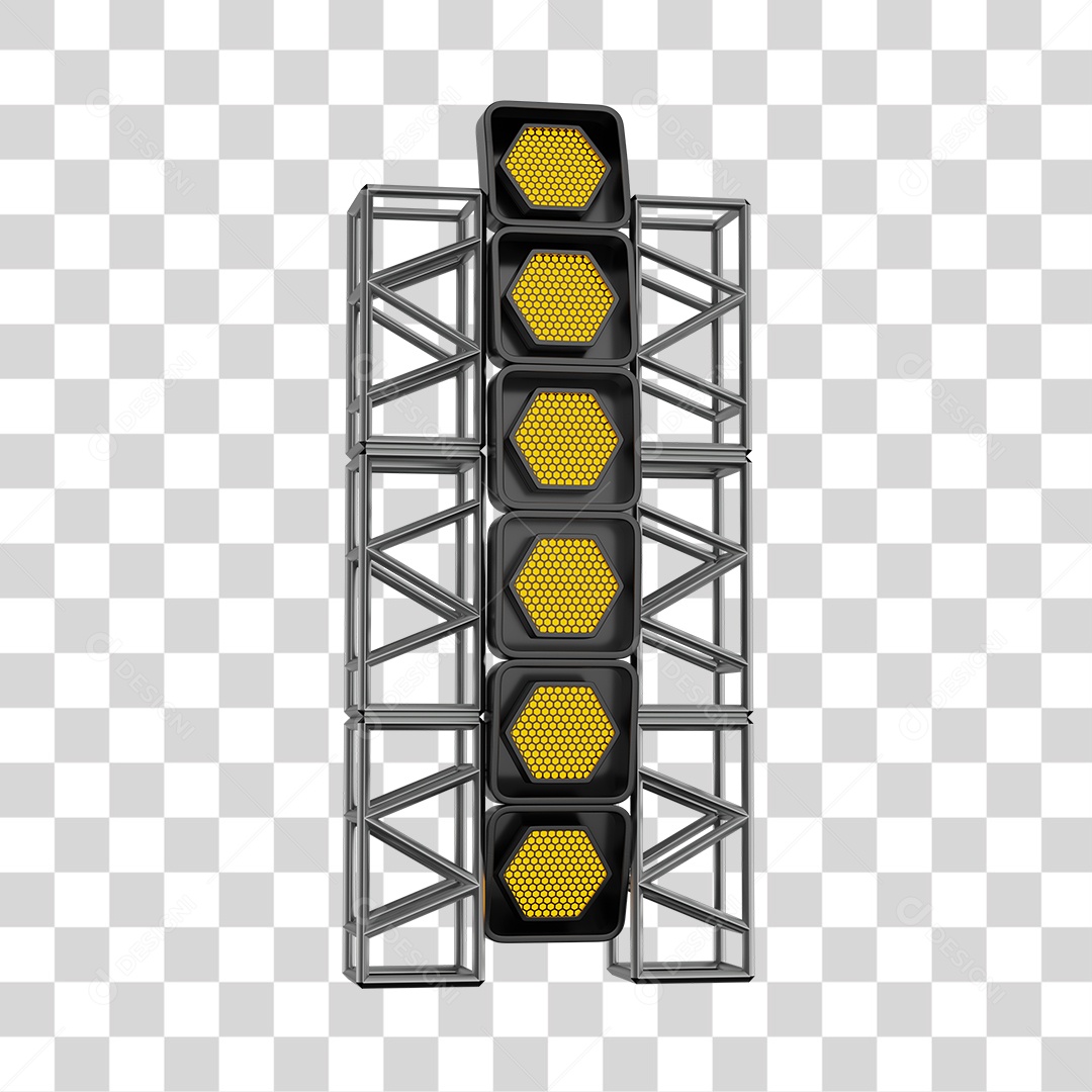 Refletores de Luzes Led Elemento 3D Para Composição PNG Transparente