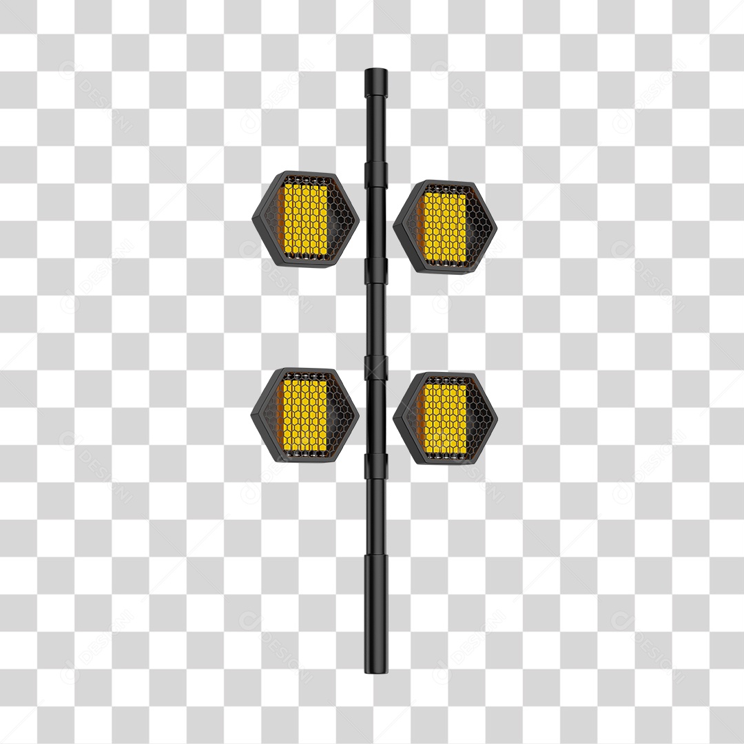 Refletores de Luzes Led Elemento 3D Para Composição PNG Transparente