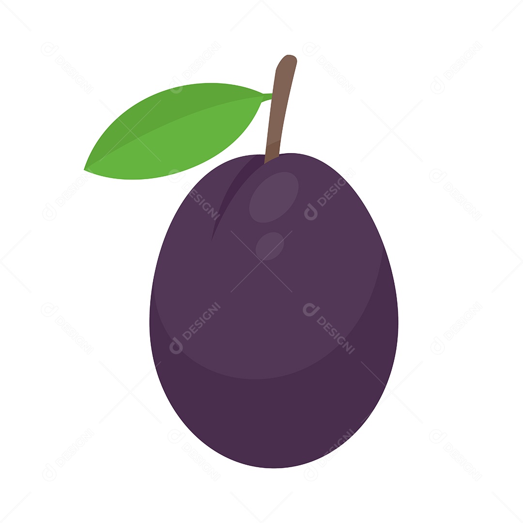 Desenho De Ameixa Fruta Vetor EPS