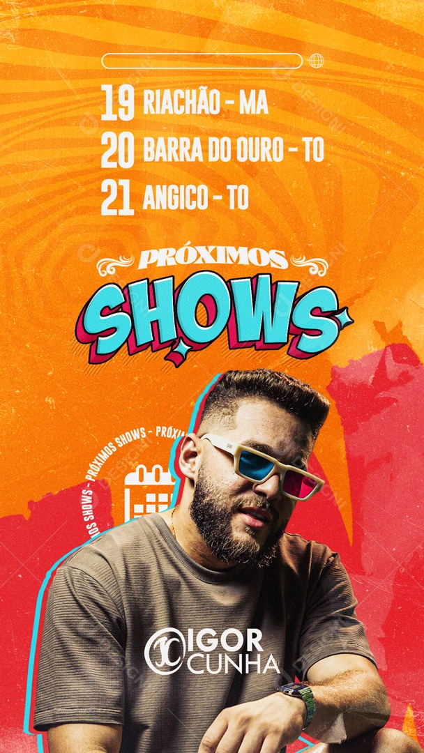 Social Media Flyer Igor Cunha Próximos Shows PSD Editavel