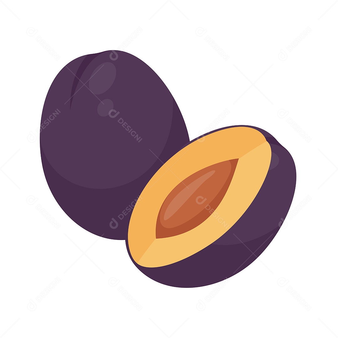 Desenho De Ameixa Fruta Vetor EPS