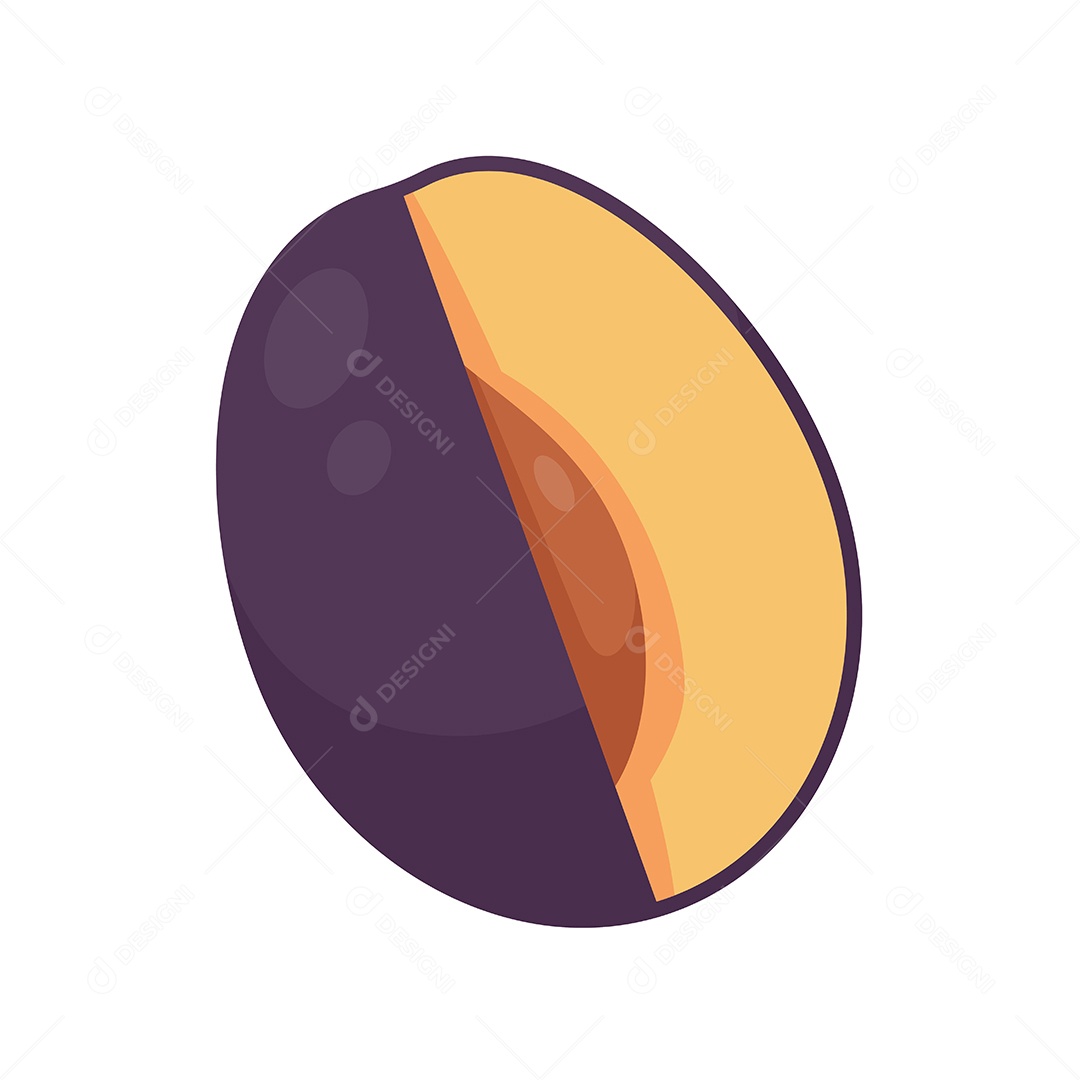 Desenho De Ameixa Fruta Vetor EPS