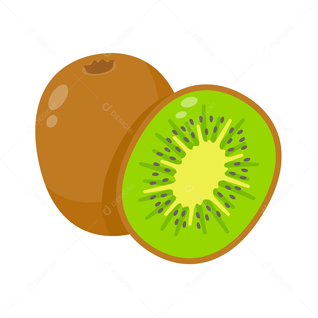 Desenho De Kiwi Fruta Vetor EPS