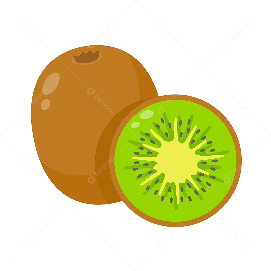 Desenho De Kiwi Fruta Vetor EPS