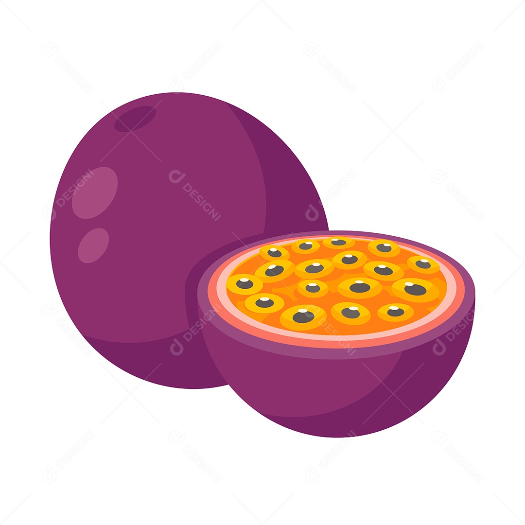 Desenho De Maracujá Fruta Vetor EPS