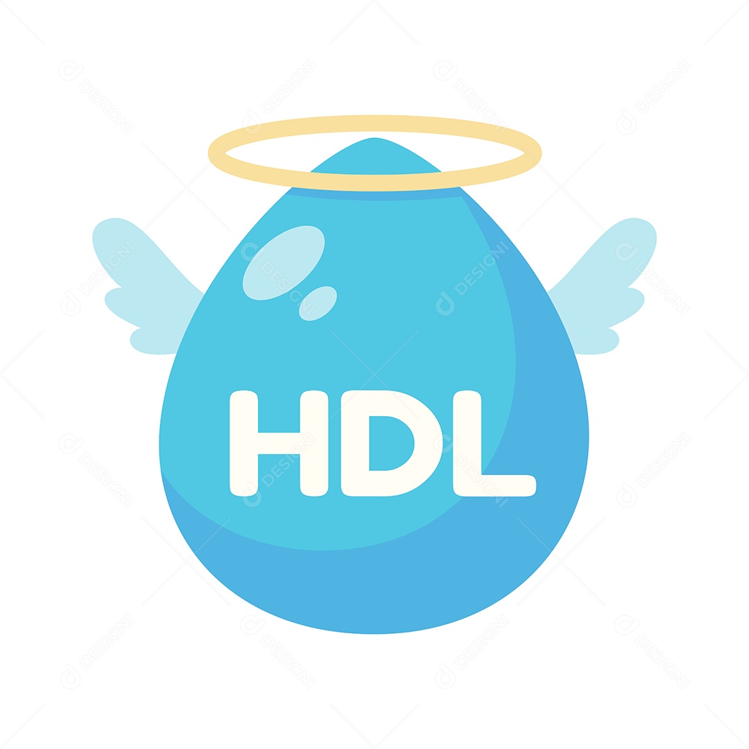 Tipo De Colesterol HDL Desenho De Azul Vetor EPS