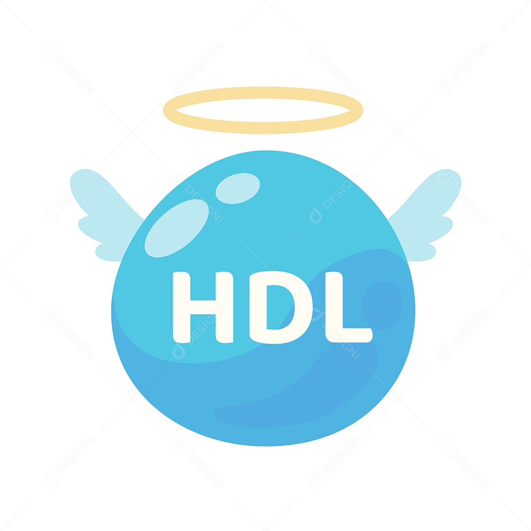 Tipo De Colesterol HDL Desenho De Azul Vetor EPS