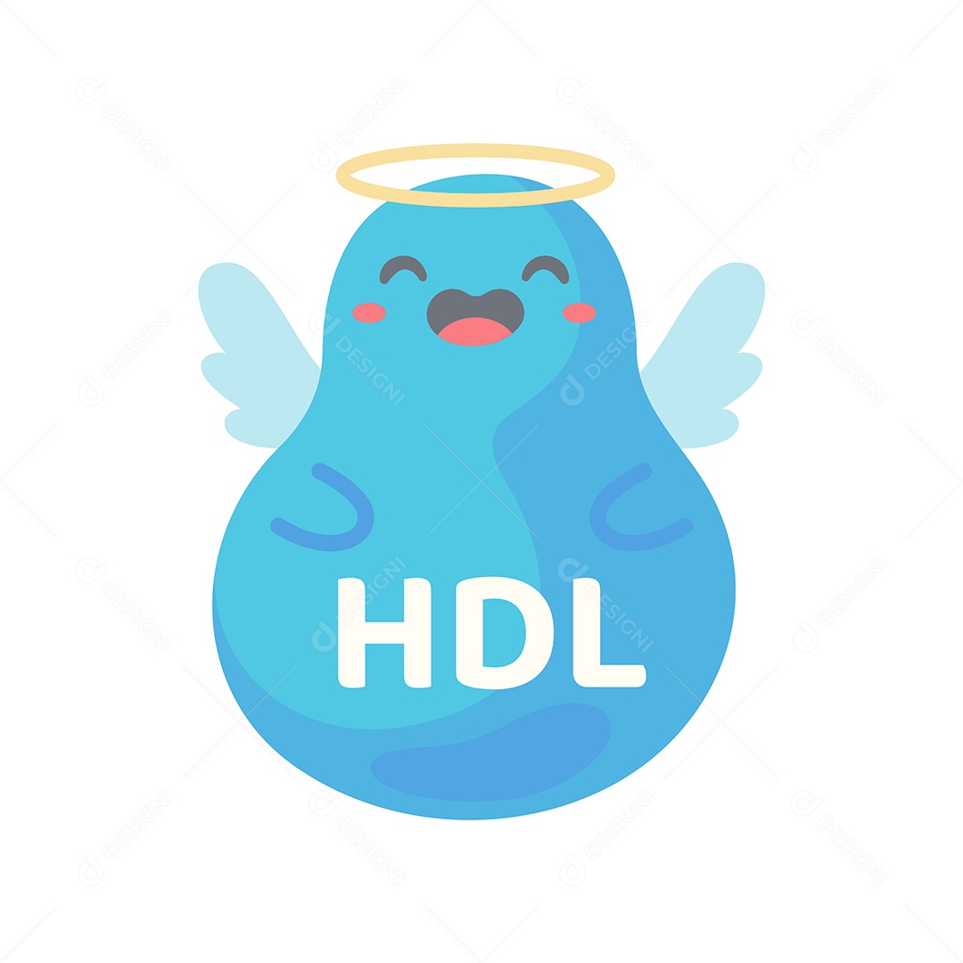 Tipo De Colesterol HDL Desenho De Azul Vetor EPS