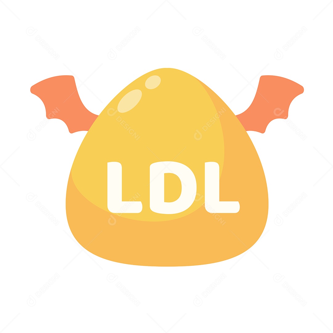 Tipo De Colesterol LDL Desenho De Monstro Amarelo Vetor EPS