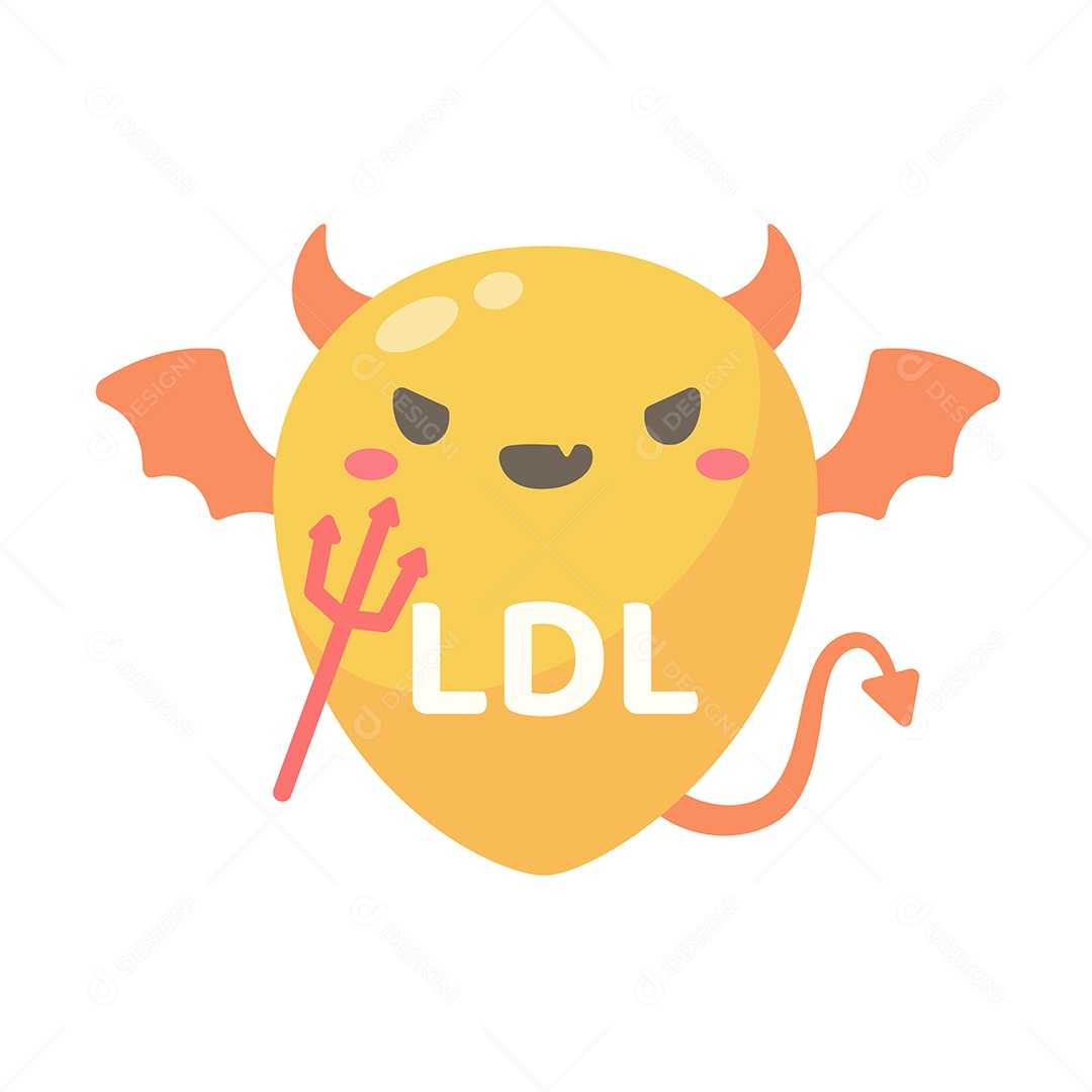 Tipo De Colesterol LDL Desenho De Monstro Amarelo Vetor EPS