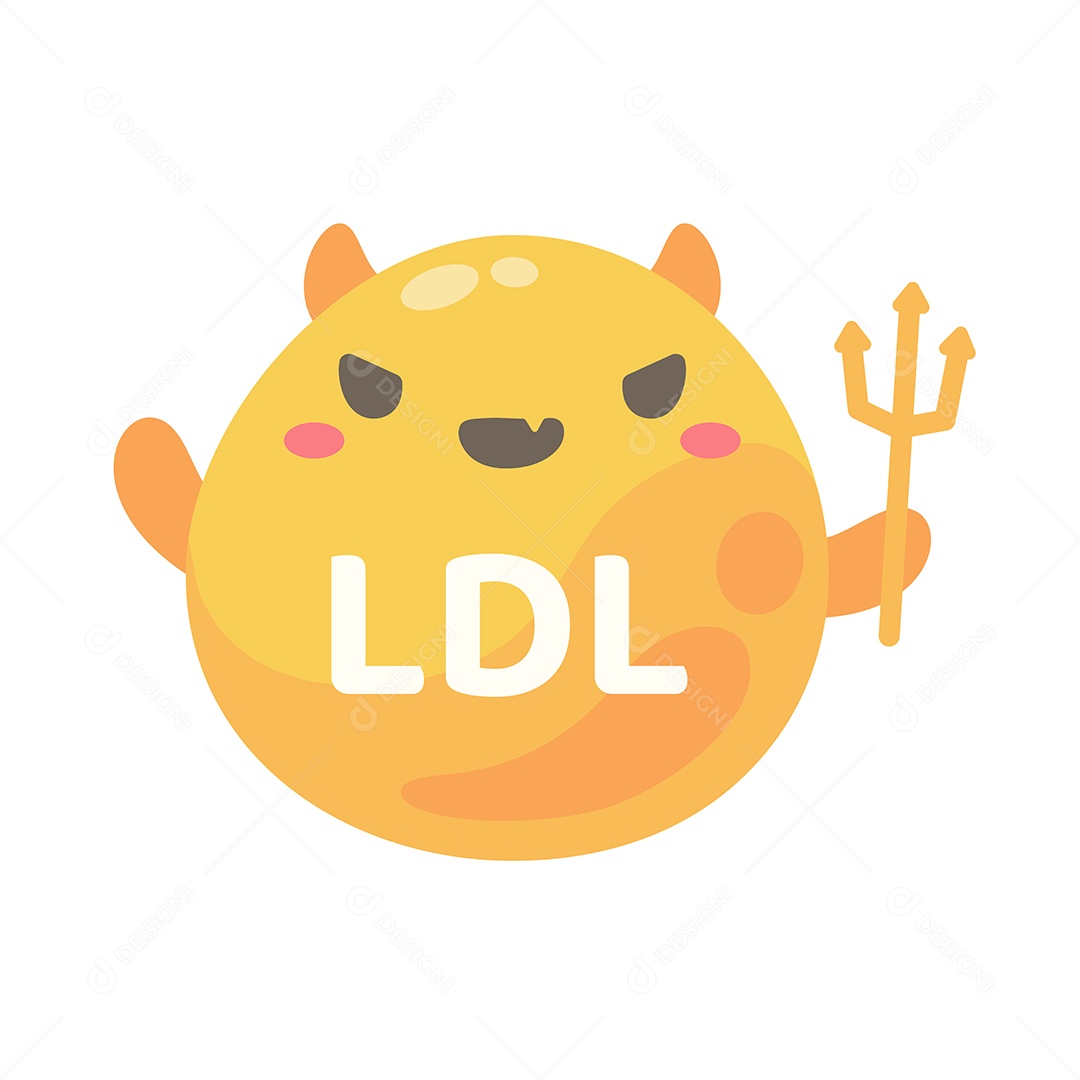 Tipo De Colesterol LDL Desenho De Monstro Amarelo Vetor EPS