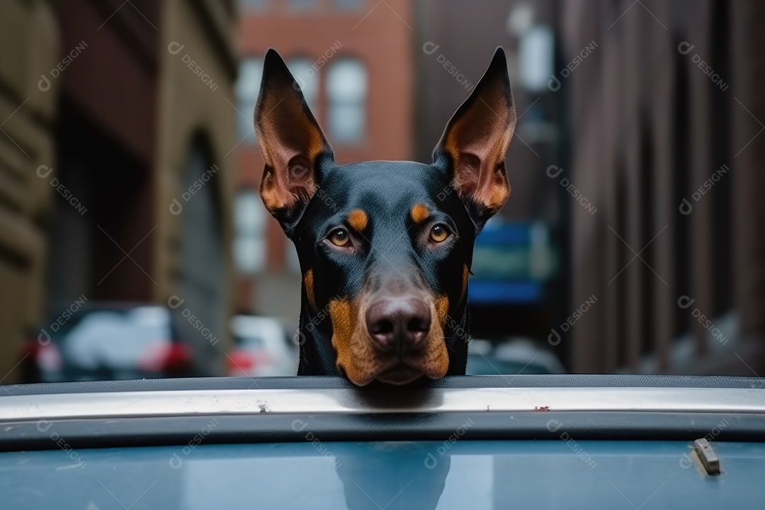 Cachorro olhando para a câmera fundo preto gerado por IA