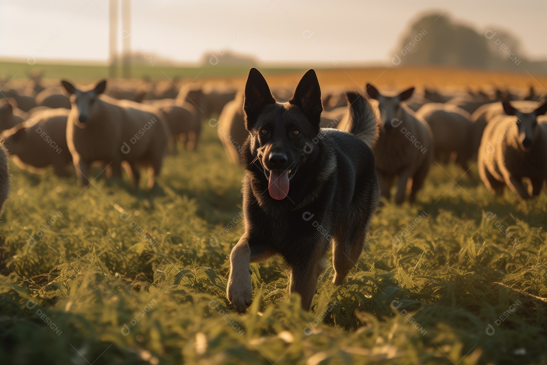 Cachorro olhando para a câmera fundo preto gerado por IA