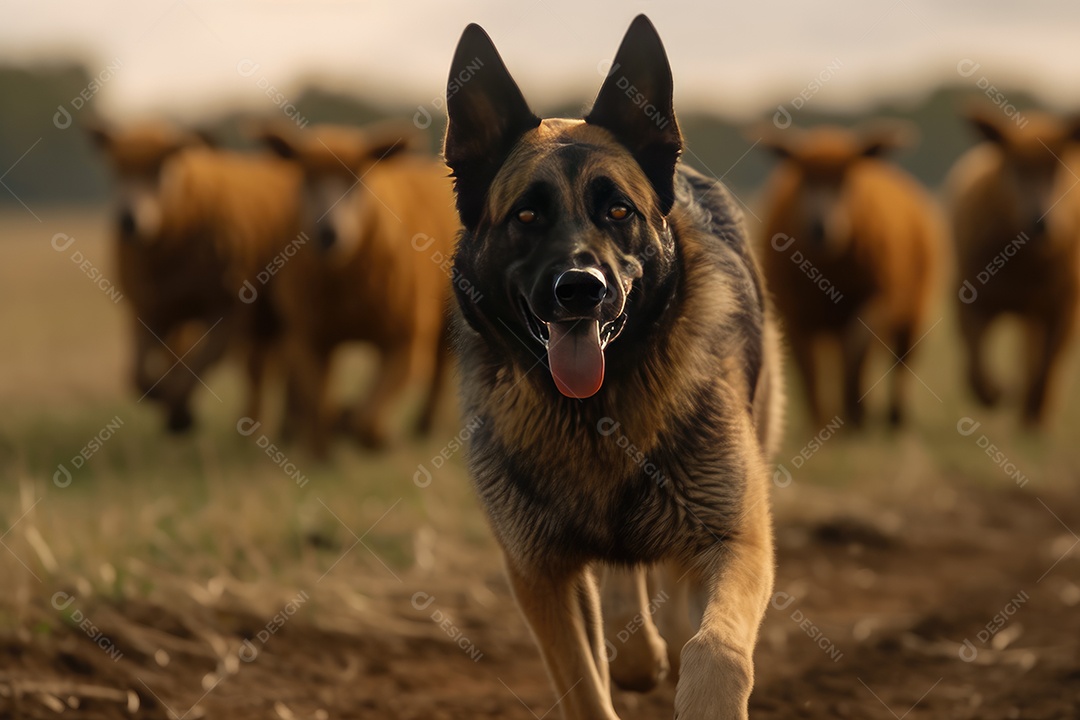 Cachorro olhando para a câmera fundo preto gerado por IA