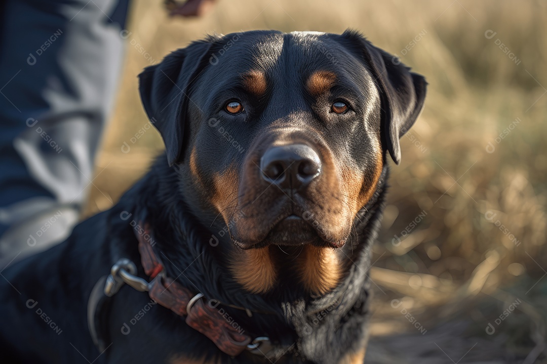 Cachorro olhando para a câmera fundo preto gerado por IA