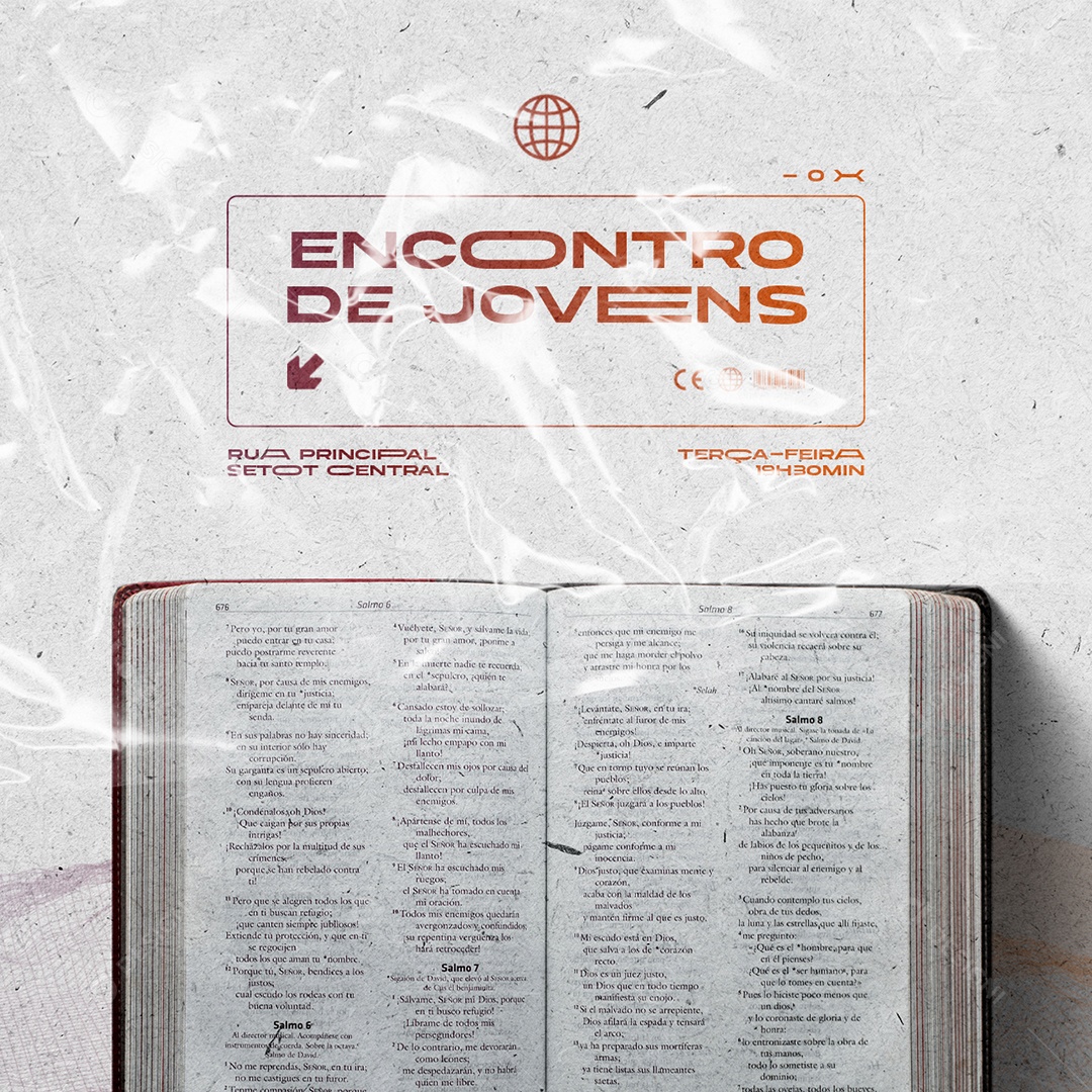Encontro De Jovens Terça-Feira Gospel Social Media PSD Editável