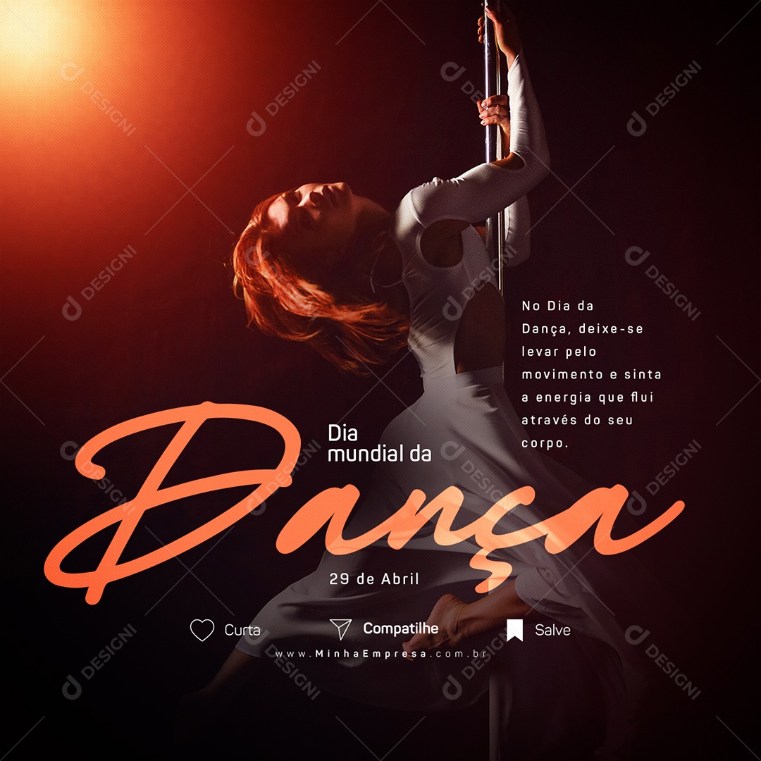 Dia Mundial Da Dança 29 De Abril Social Media PSD Editável