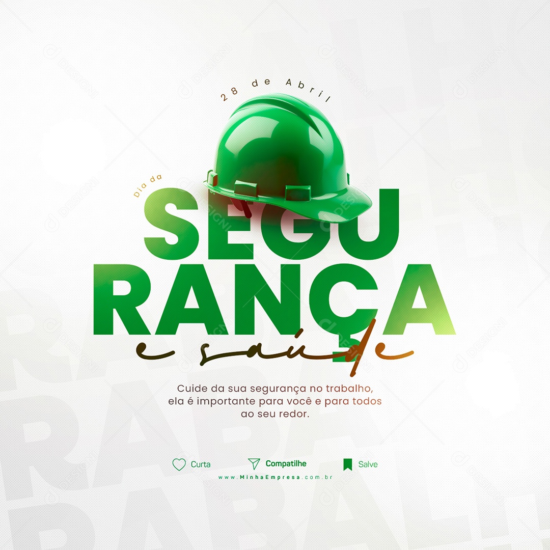 Social Media Dia Mundial Da Segurança E Saúde No Trabalho 28 De Abril PSD Editável