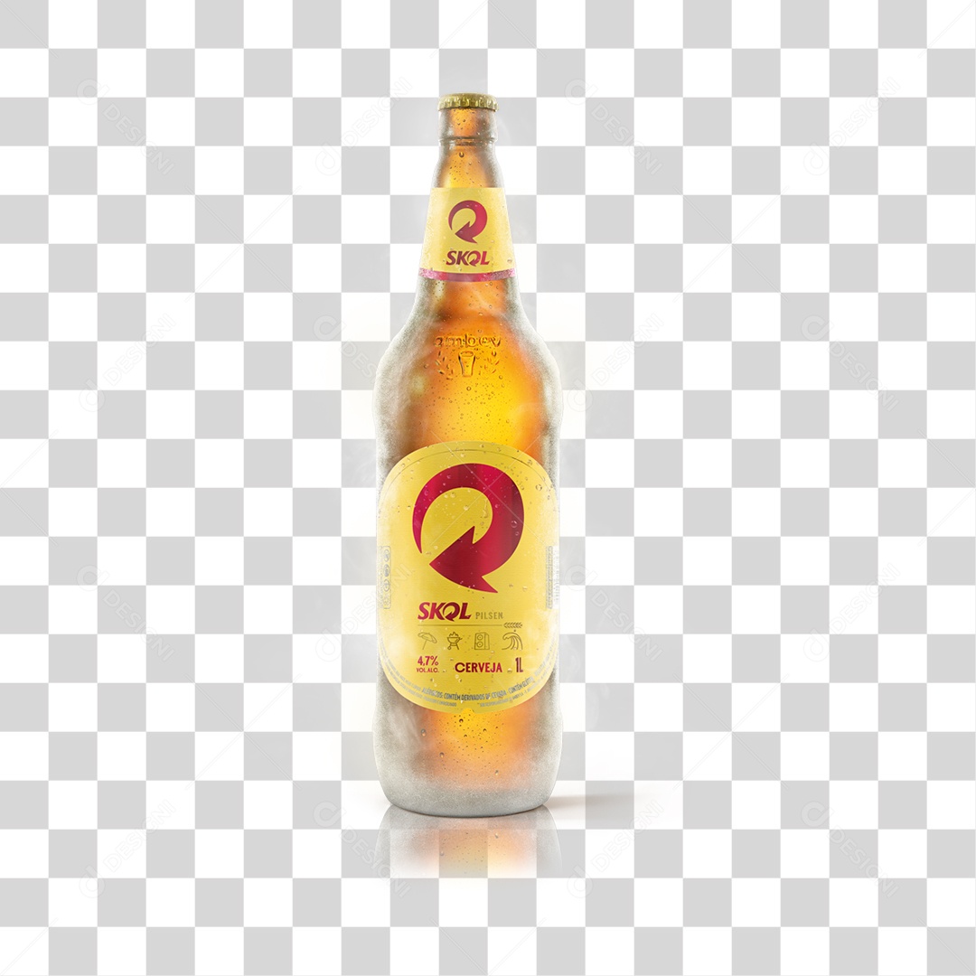 Cerveja Skol Litrão Gelada PNG Transparente