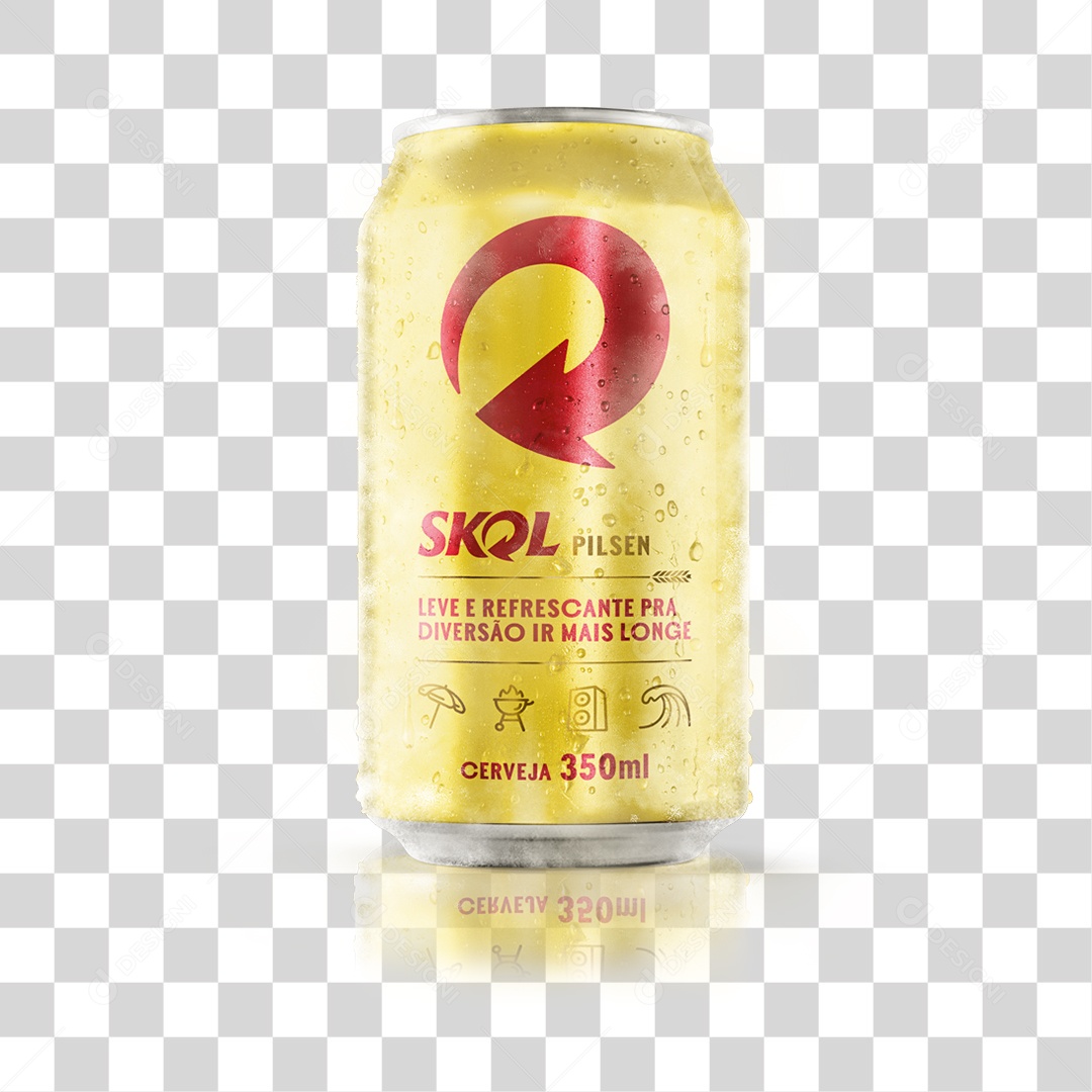 Cerveja Lata Skol Gelada PNG Transparente
