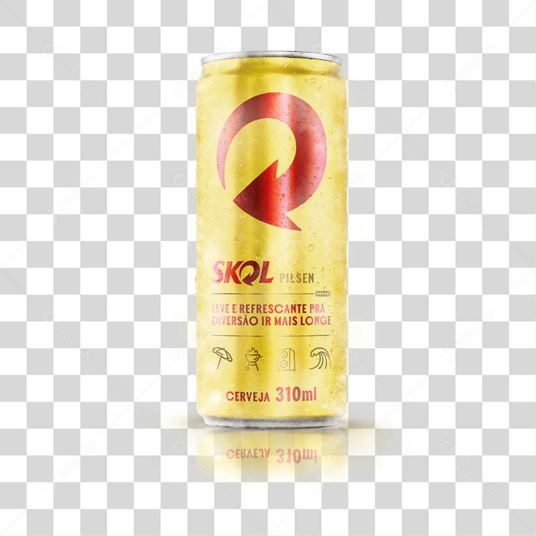 Cerveja Lata Skol Gelada PNG Transparente