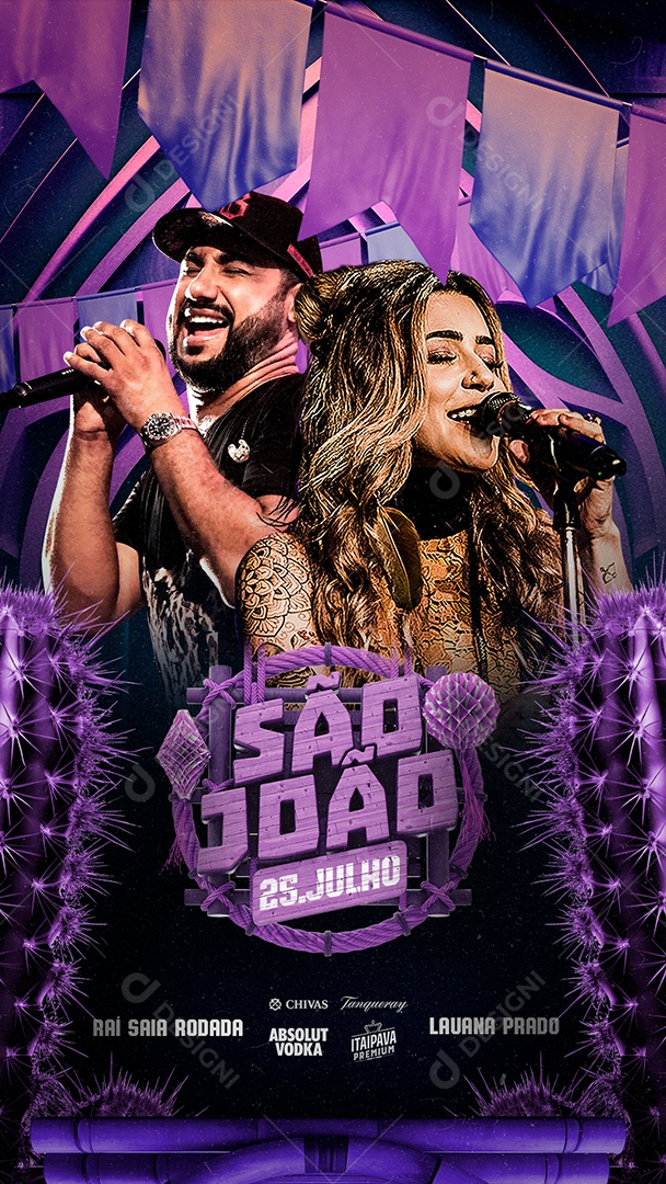 Story São João Flyer Raí Saia Rodada Luana Prado Social Media PSD Editável