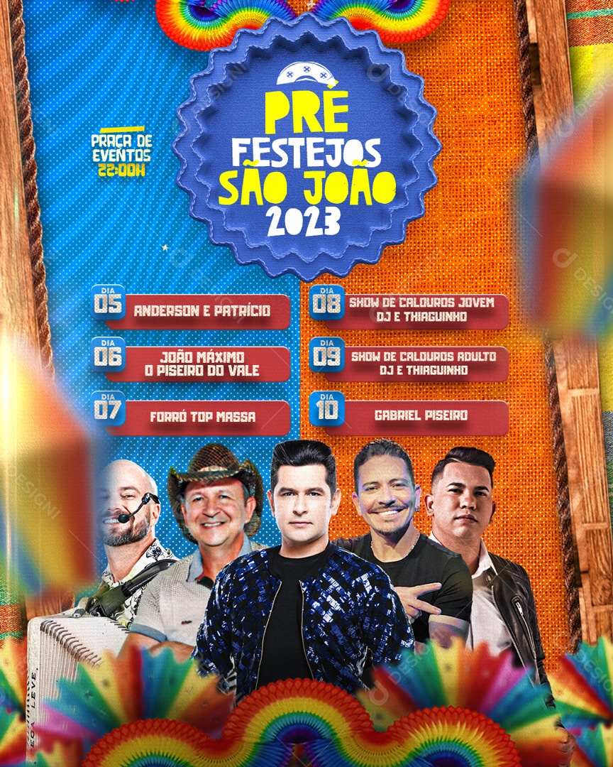 Flyer Pré Festejos de São João Social Media PSD Editável