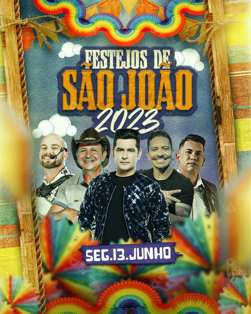 Flyer Festejos de São João 2023 Social Media PSD Editável