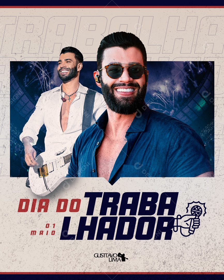 Social Media Dia Do Trabalhador Gustavo Lima PSD Editavel