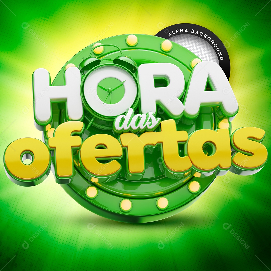 Selo 3D Para Composição Hora Das Ofertas PSD