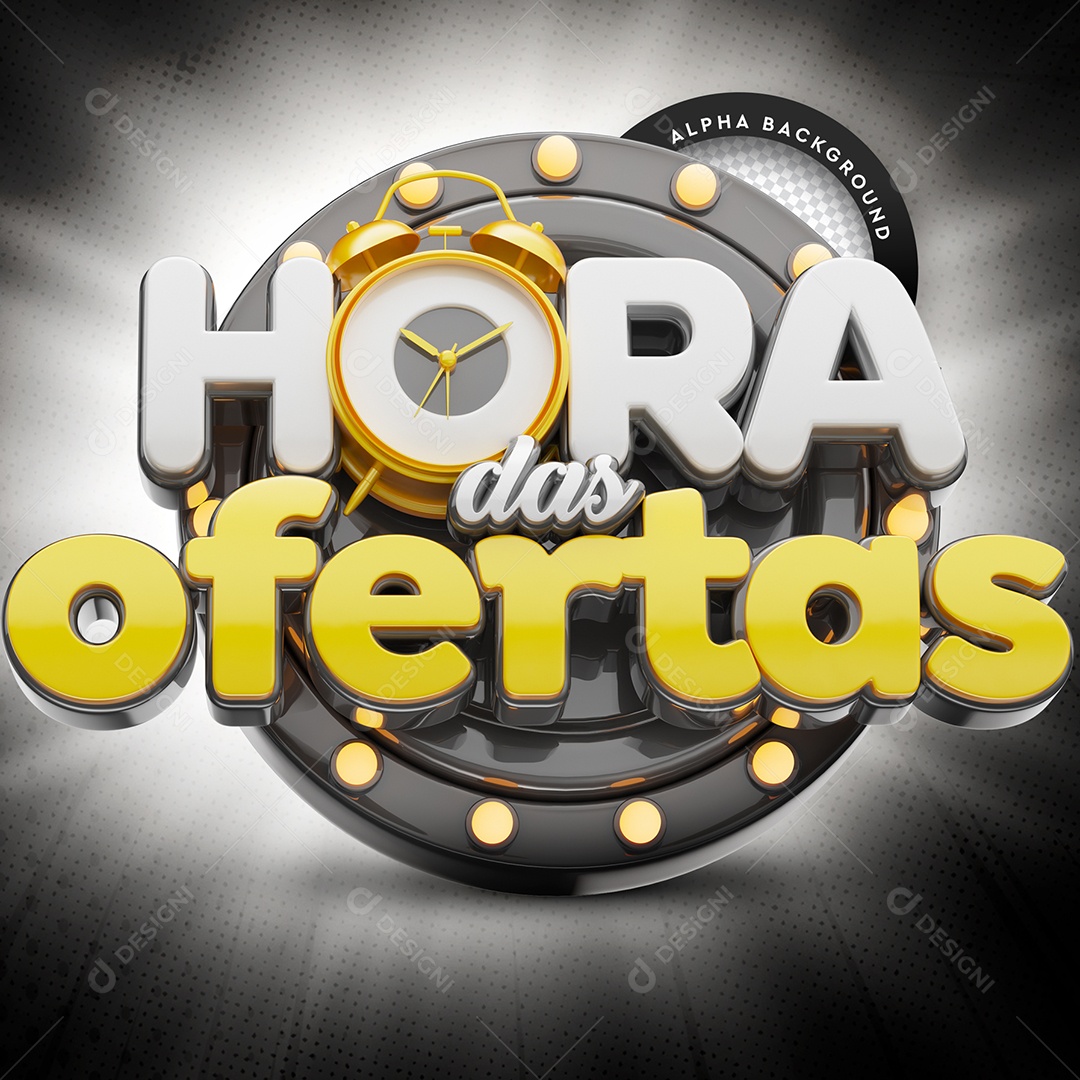 Selo 3D Para Composição Hora Das Ofertas PSD