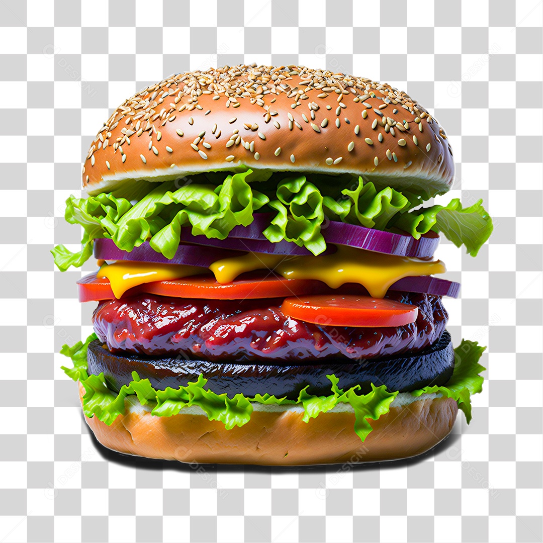 Delicioso Hambúrguer PNG Transparente