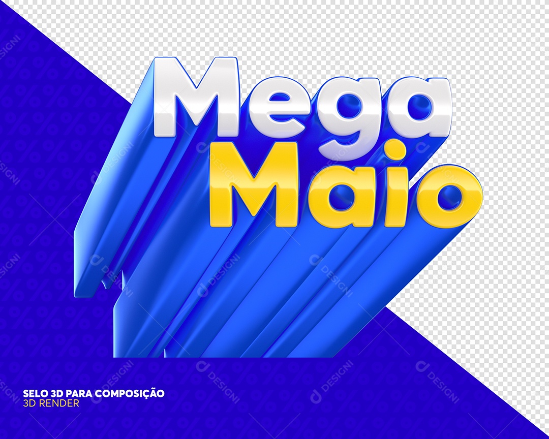 Mega Maio Blue 3D Stamp for PSD Composition