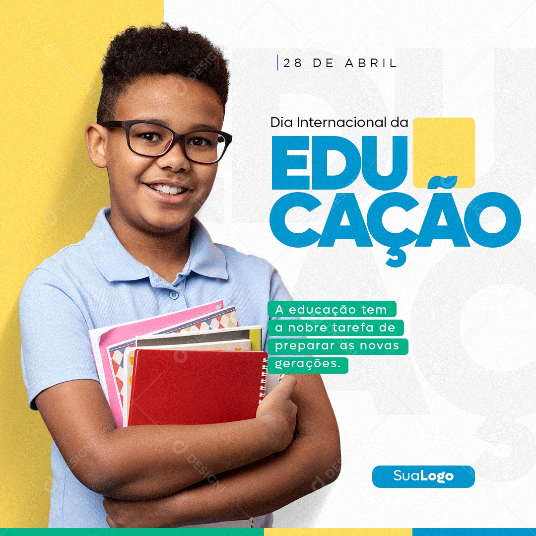 Dia Internacional Da Educação Dia 28 De Abril Social Media PSD Editável