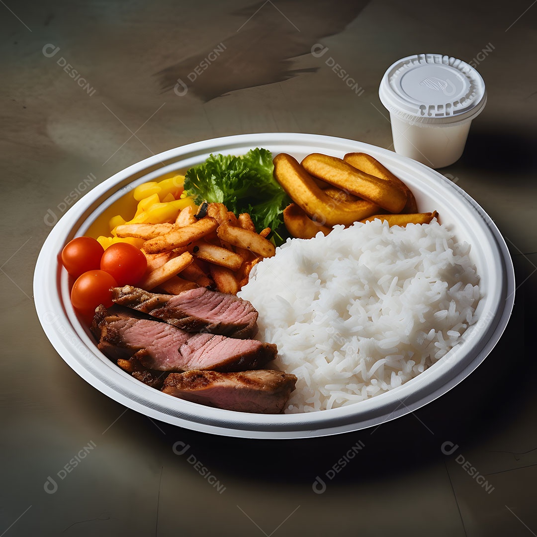 Prato de comida sobre uma mesa de restaurante