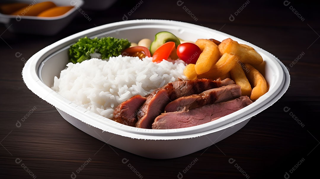 Prato de comida sobre uma mesa de restaurante