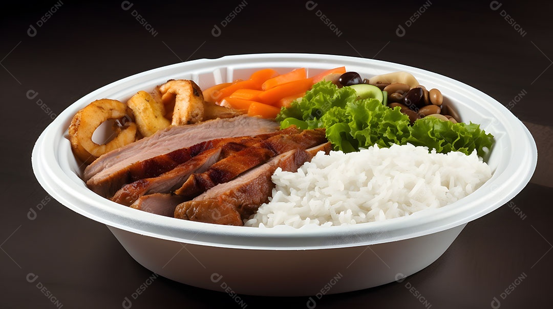 Prato de comida sobre uma mesa de restaurante