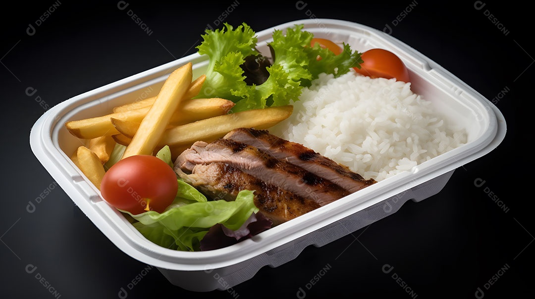 Prato de comida sobre uma mesa de restaurante