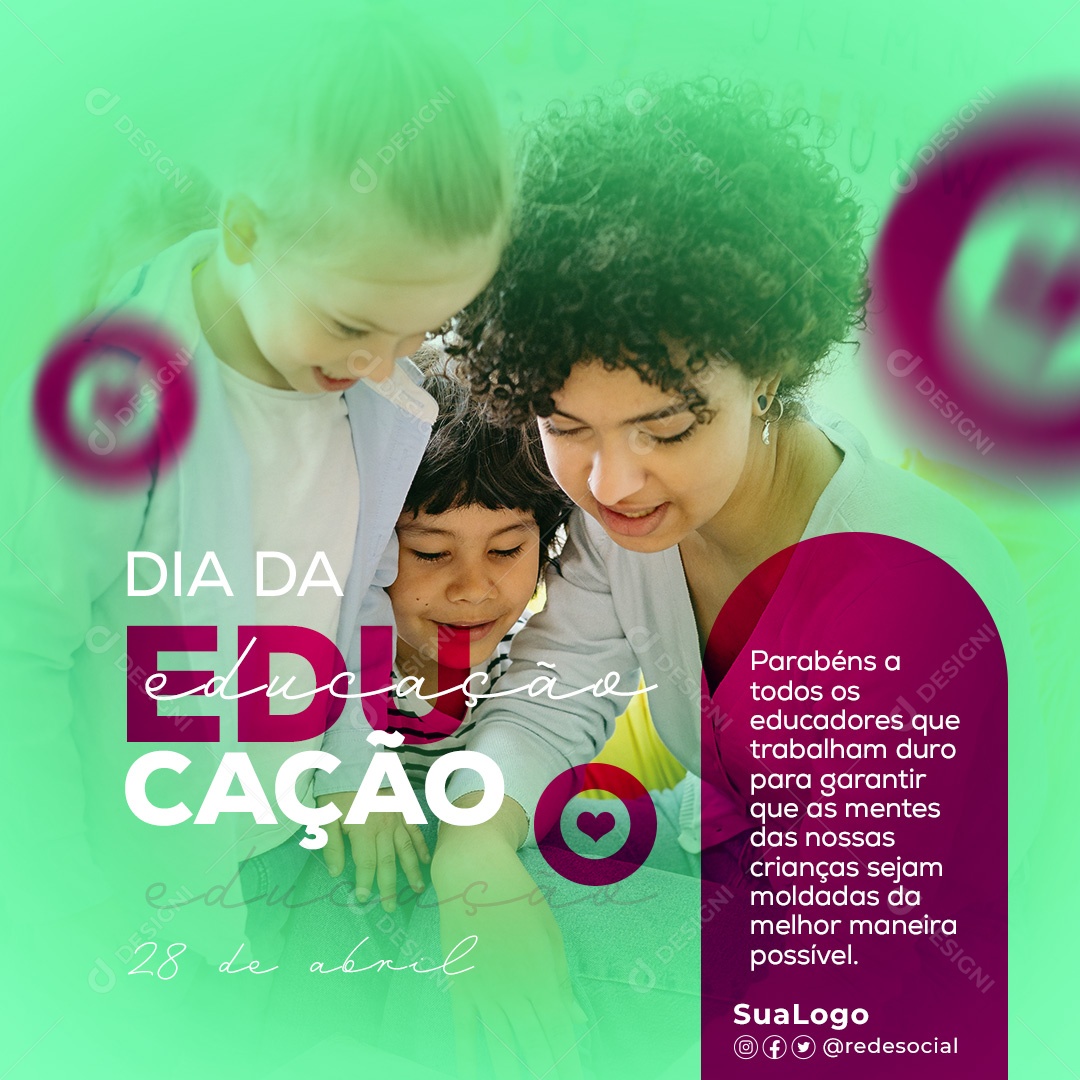 Dia Internacional Da Educação Dia 28 De Abril Social Media PSD Editável