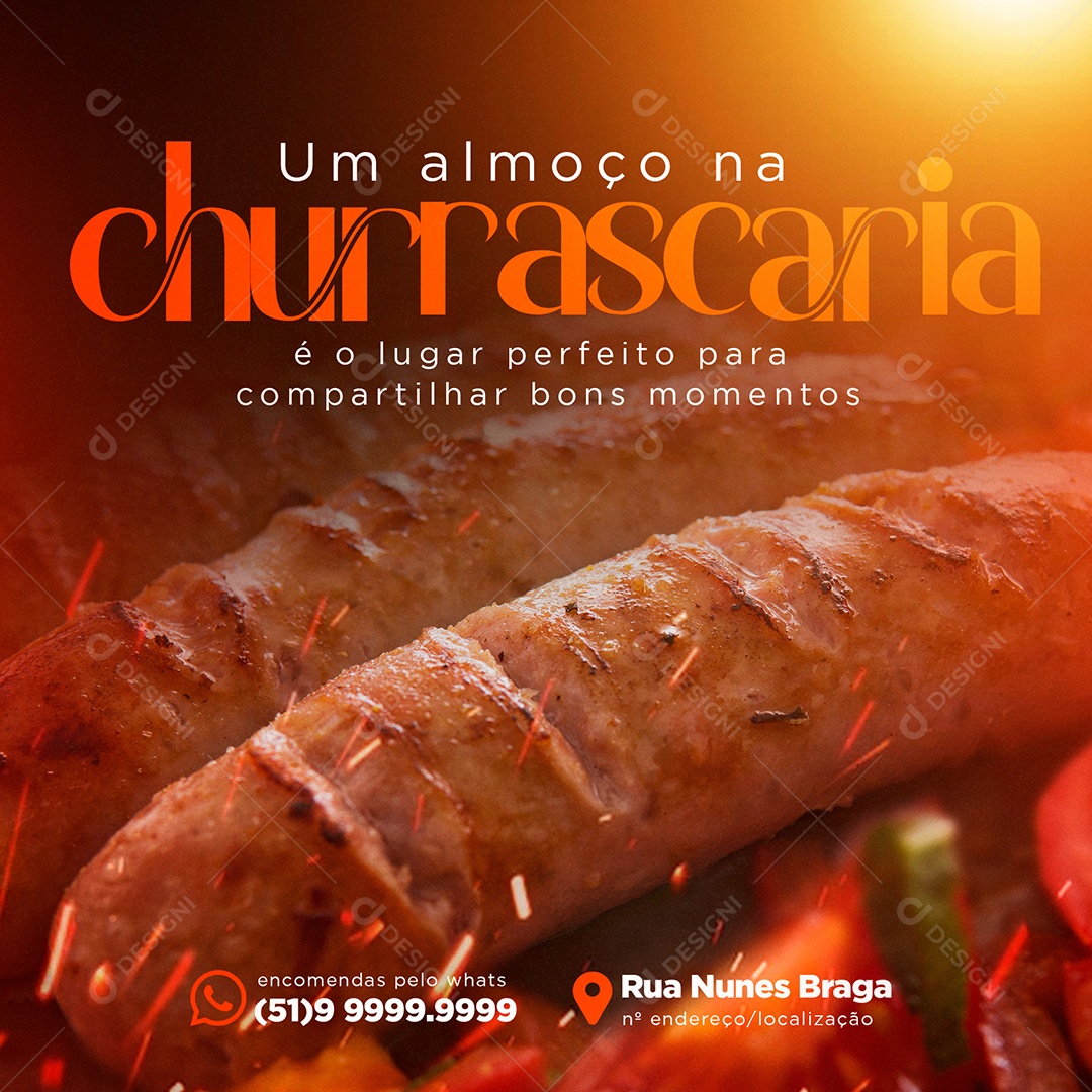 Social Media Um Almoço Na Churrascaria PSD Editavel