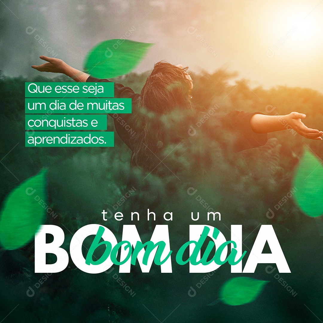 Social Media Frase Motivacional Tenha Um Bom Dia PSD Editavel