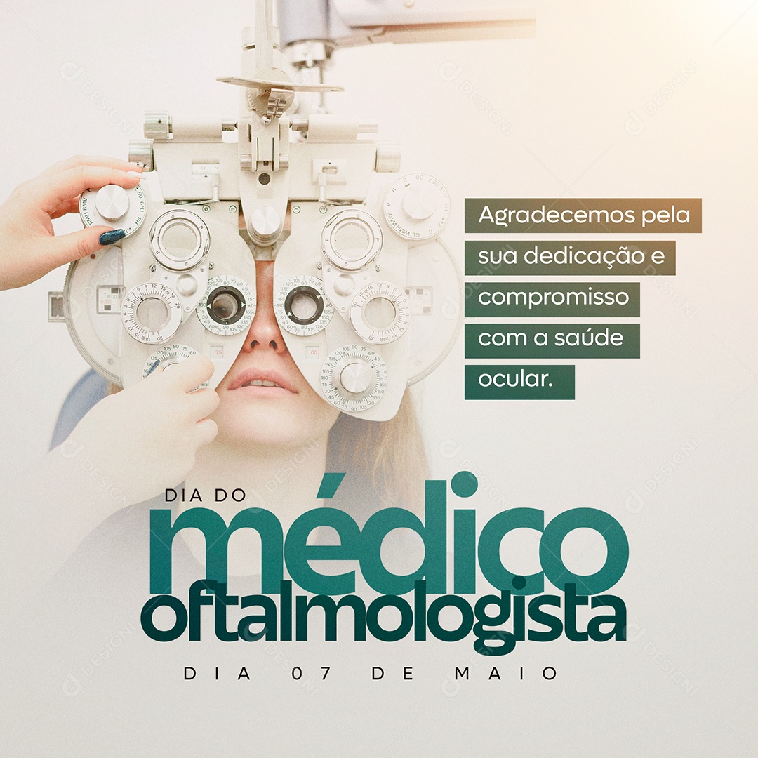Social Media Dia Do Medico Oftalmologista Saúde Ocular PSD Editavel