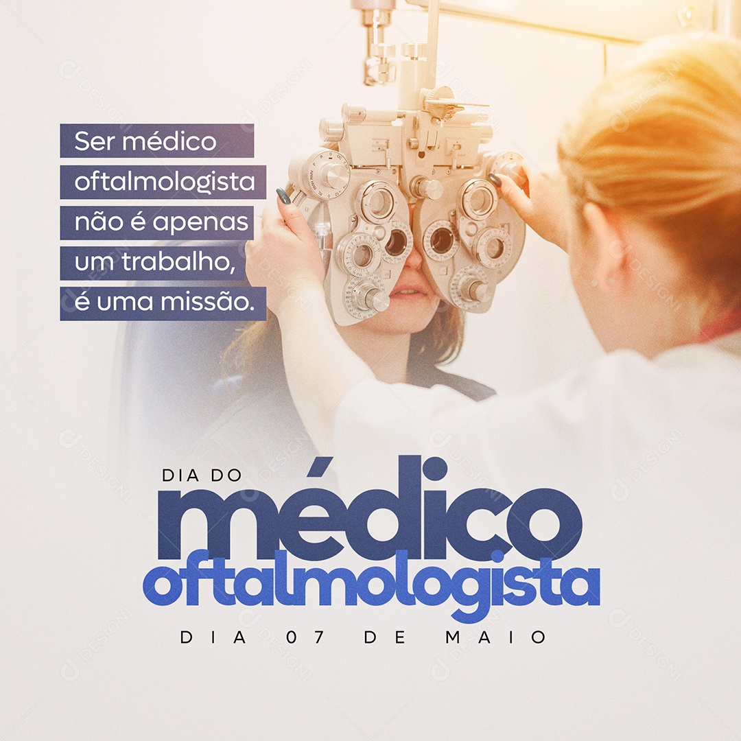 Social Media Dia Do Medico Oftalmologista Uma Missão PSD Editavel
