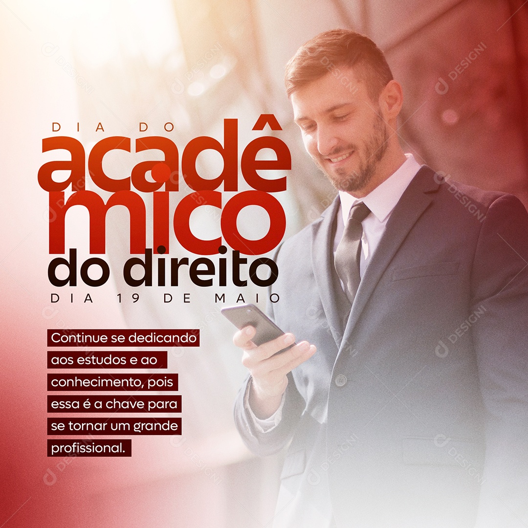 Social Media Dia Do Acadêmico De Direito 19 De Maio PSD Editavel