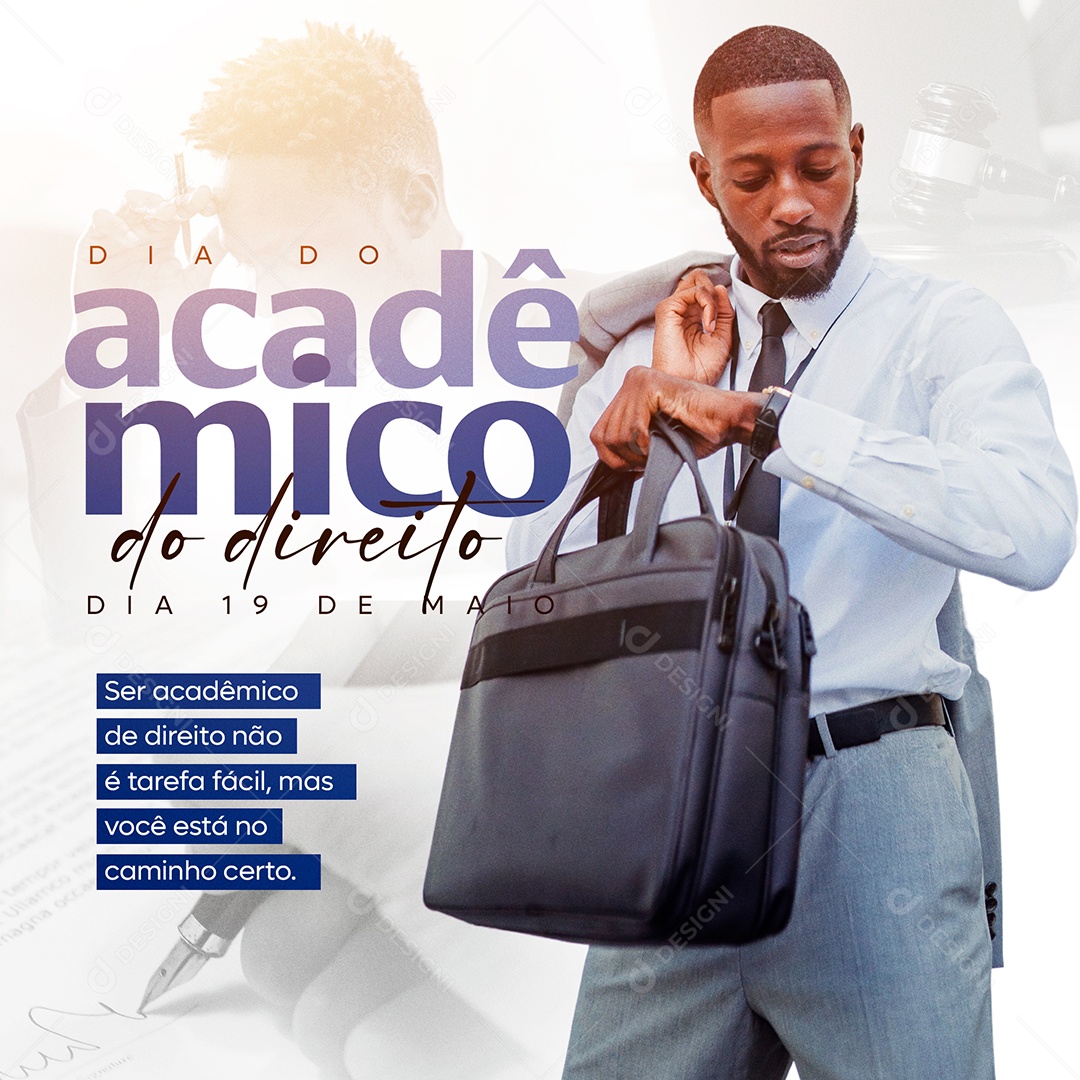 Social Media Dia Do Acadêmico De Direito Caminho Certo PSD Editavel