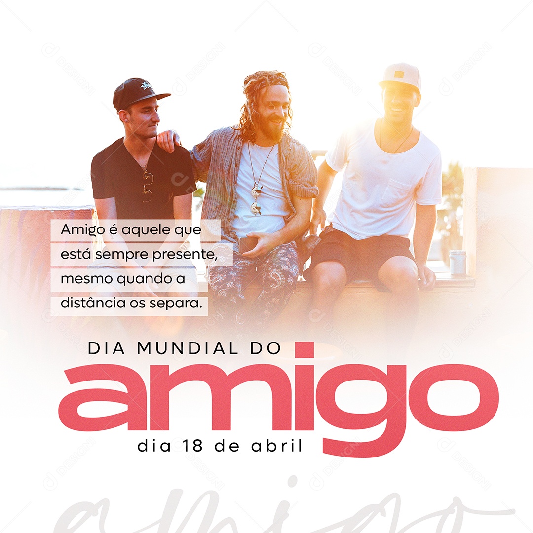 Social Media Dia Mundial Do Amigo Sempre Presente PSD Editavel