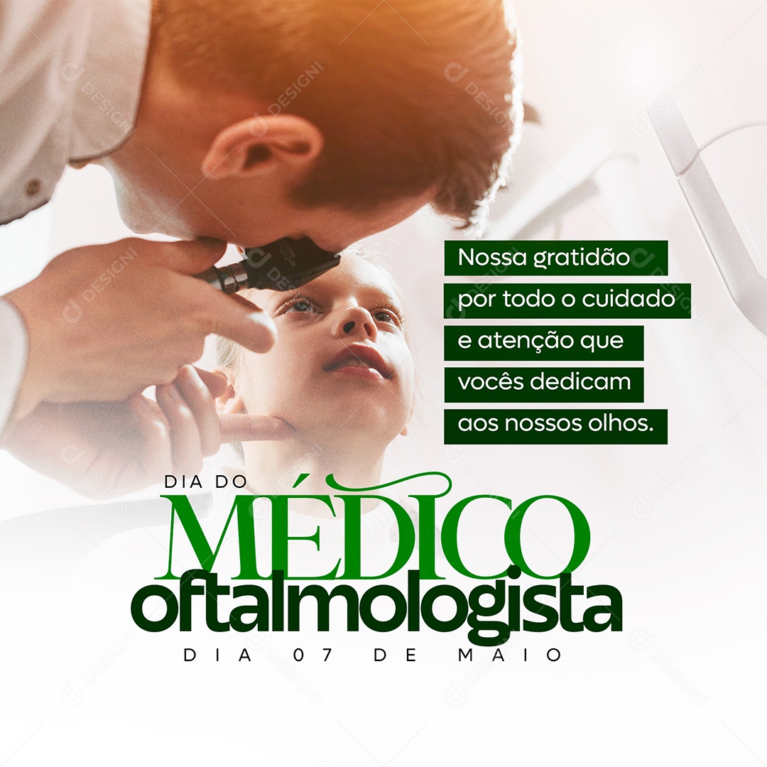 Social Media Dia Do Medico Oftalmologista Cuidado E Atenção PSD Editavel
