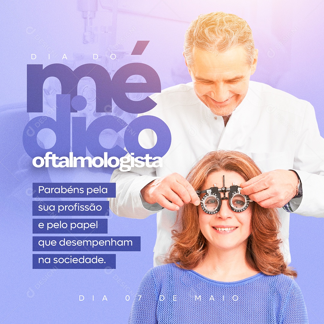 Social Media Dia Do Medico Oftalmologista Desempenham Na Sociedade PSD Editavel