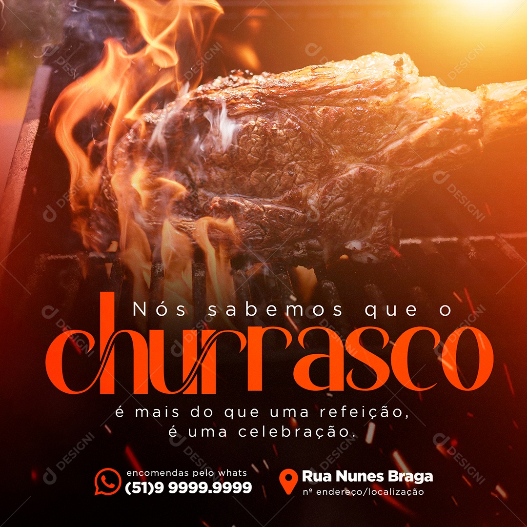 Social Media Nos Sabemos Que O Churrasco E Mais Que Uma Refeição PSD Editavel